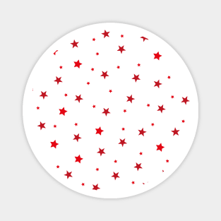Red stars white background Magnet
